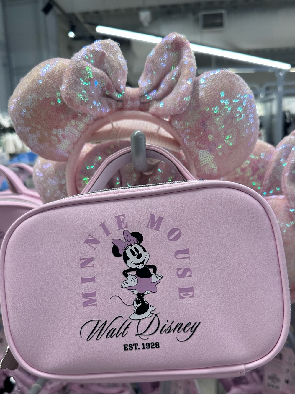 Disney Minnie Mouse Pink Cosmetic Case with Bow Graphic
